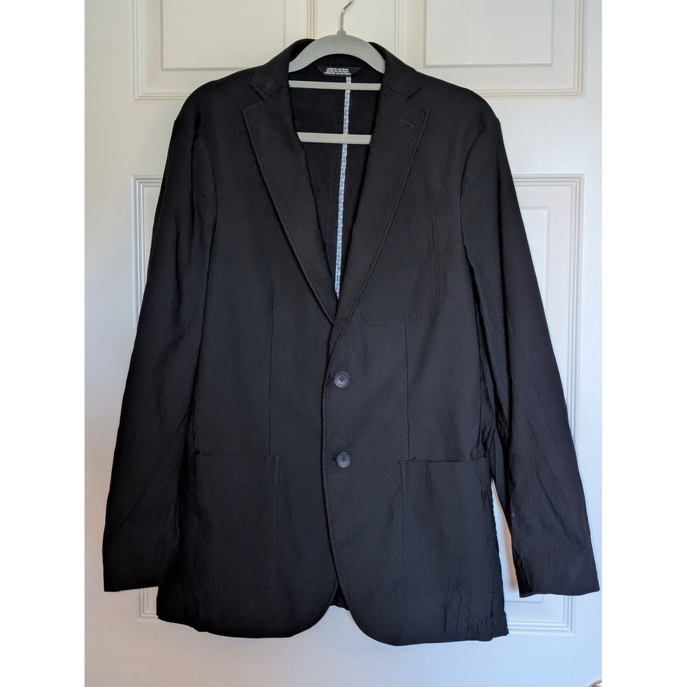 Haggar H26 Hudson Blazer Slim Fit Sport Coat Black Stretch Knit Men's‎ Small